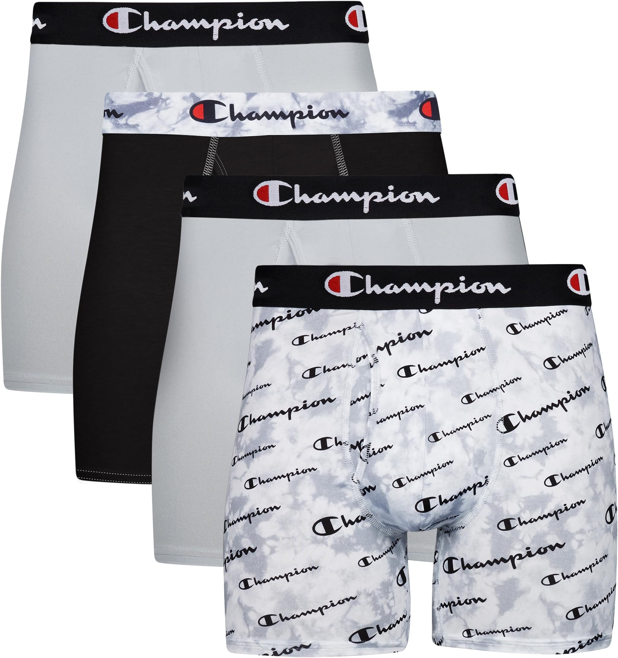 Champion Men's Everyday Active Lightweight Stretch Boxer Briefs With Fly - 4 Pack