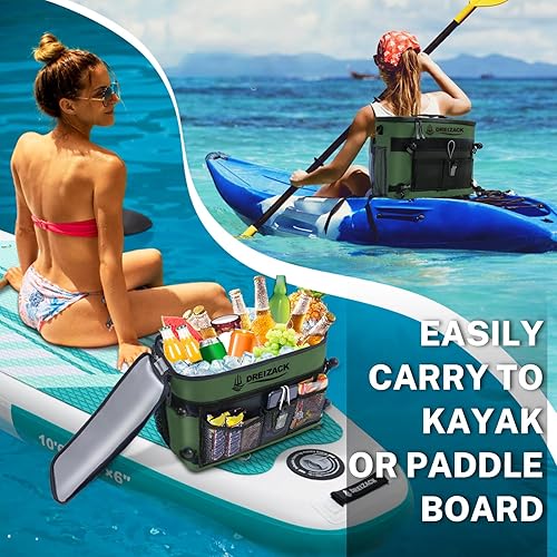 Miniatura 6 de Dreizack Enfriador de kayak detrás del asiento, enfriador impermeable para kayak, enfriador de tabla de remo, compatible con silla de césped,