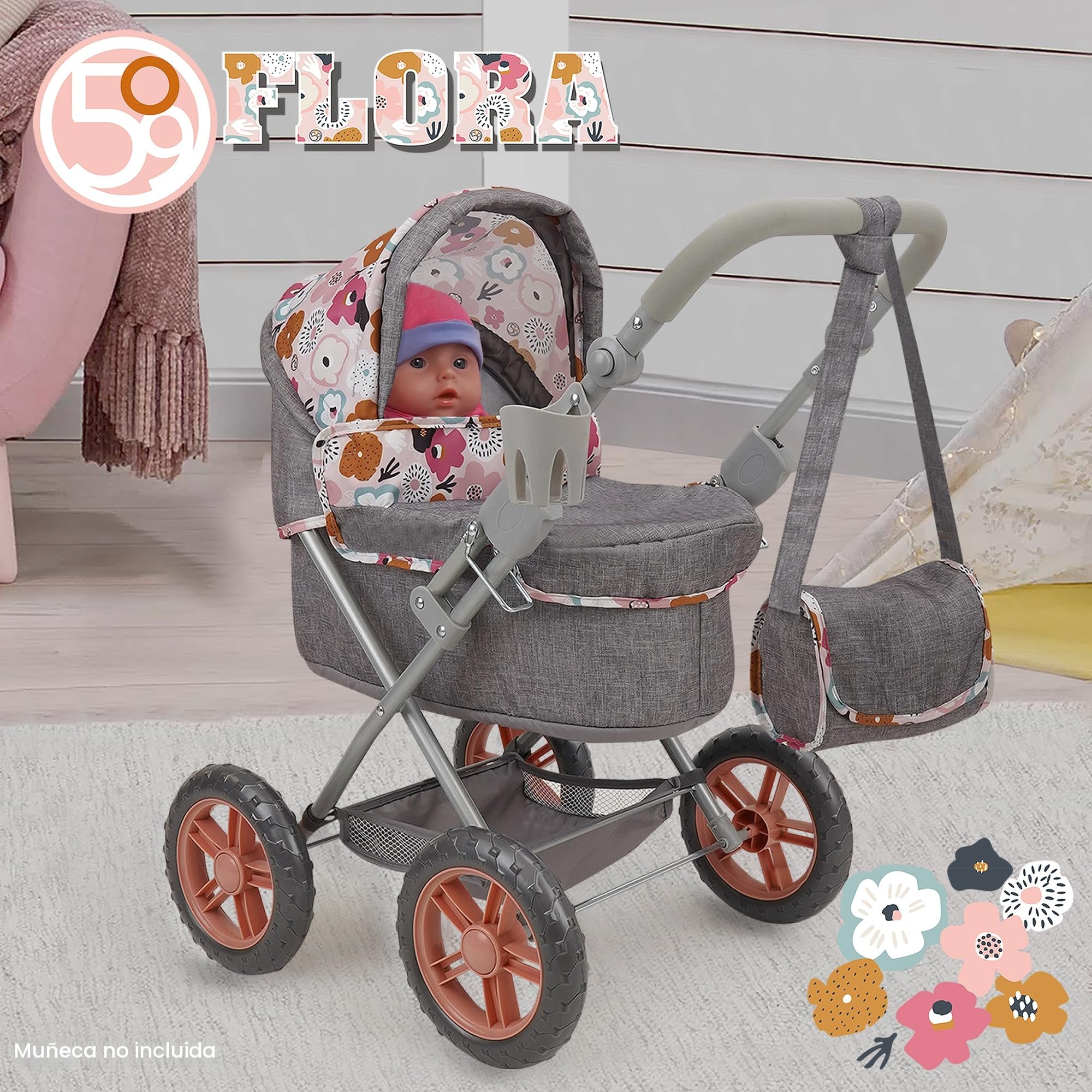 509 Crew Doll Stroller Pram 18 Piece Combo Value Play Set, Ages 3+