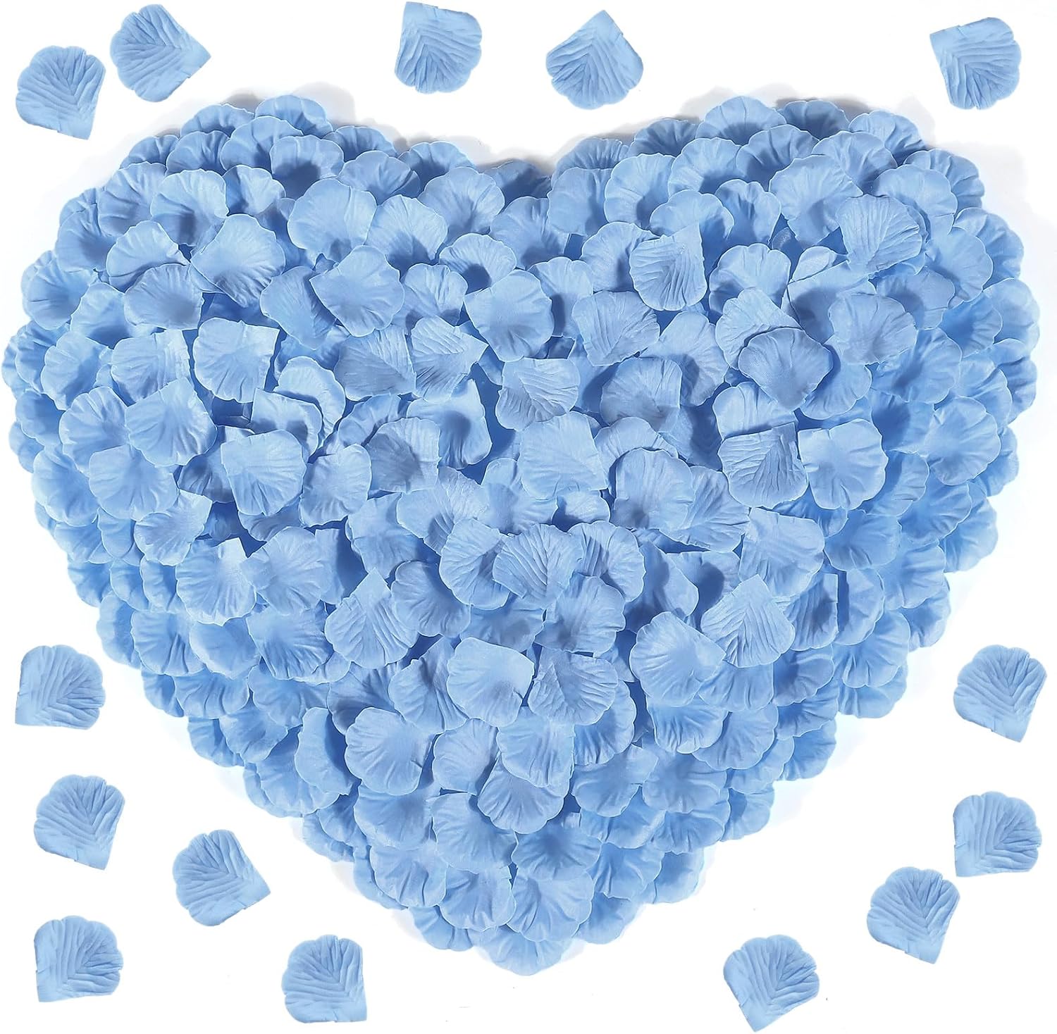 1000 Pcs Rose Petals Artificial Silk Flower Petals Romantic Decorations for Wedding Engagement Birthday Event Anniversary Party Backdrop Supplies Light Blue