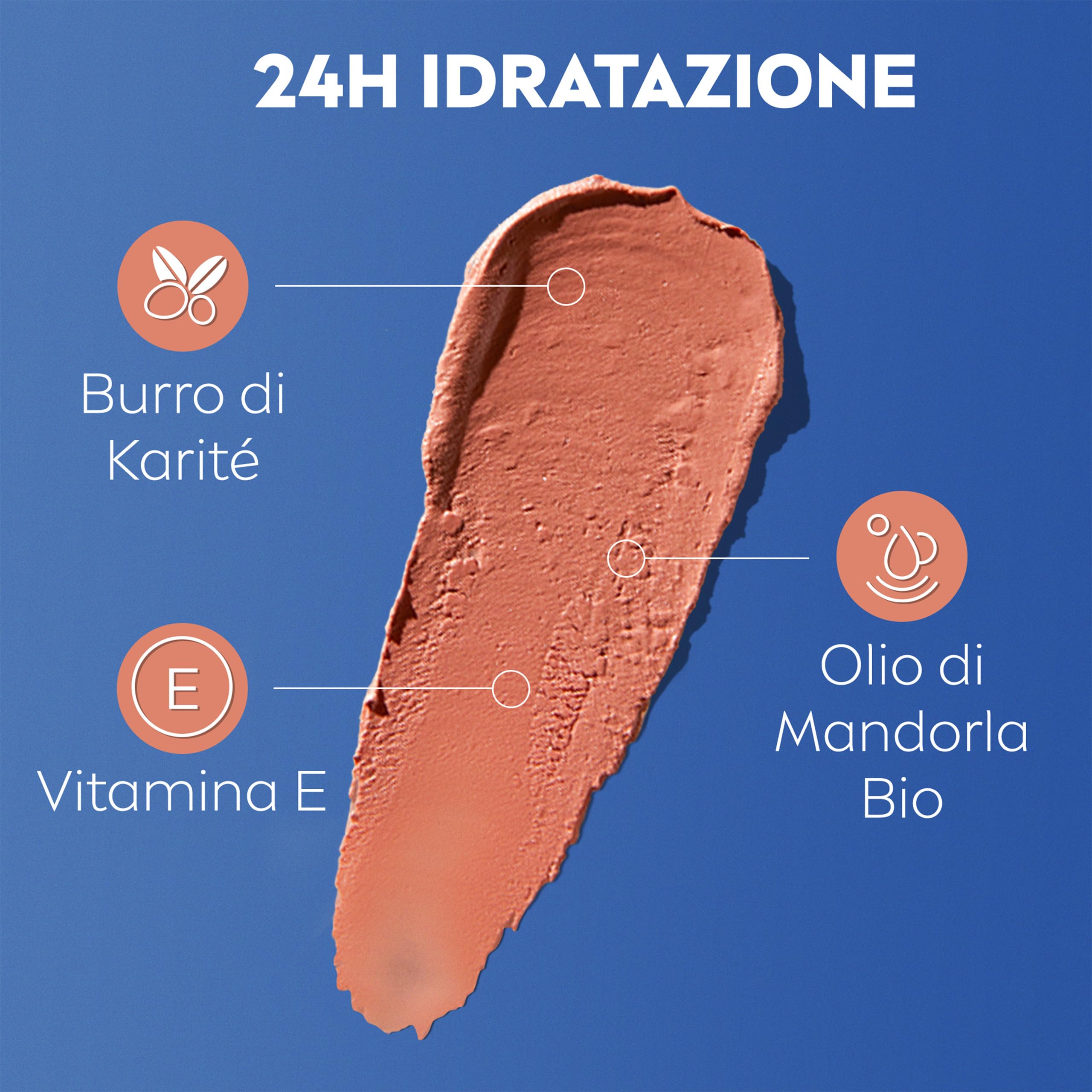 Labello Caring Beauty Lip & Cheek Nude 4.8 g, Burrocacao labbra e guance con una nota di colore nude, Balsamo labbra colorato e blush stick 2 in 1, Lip balm idratante con protezione SPF 30