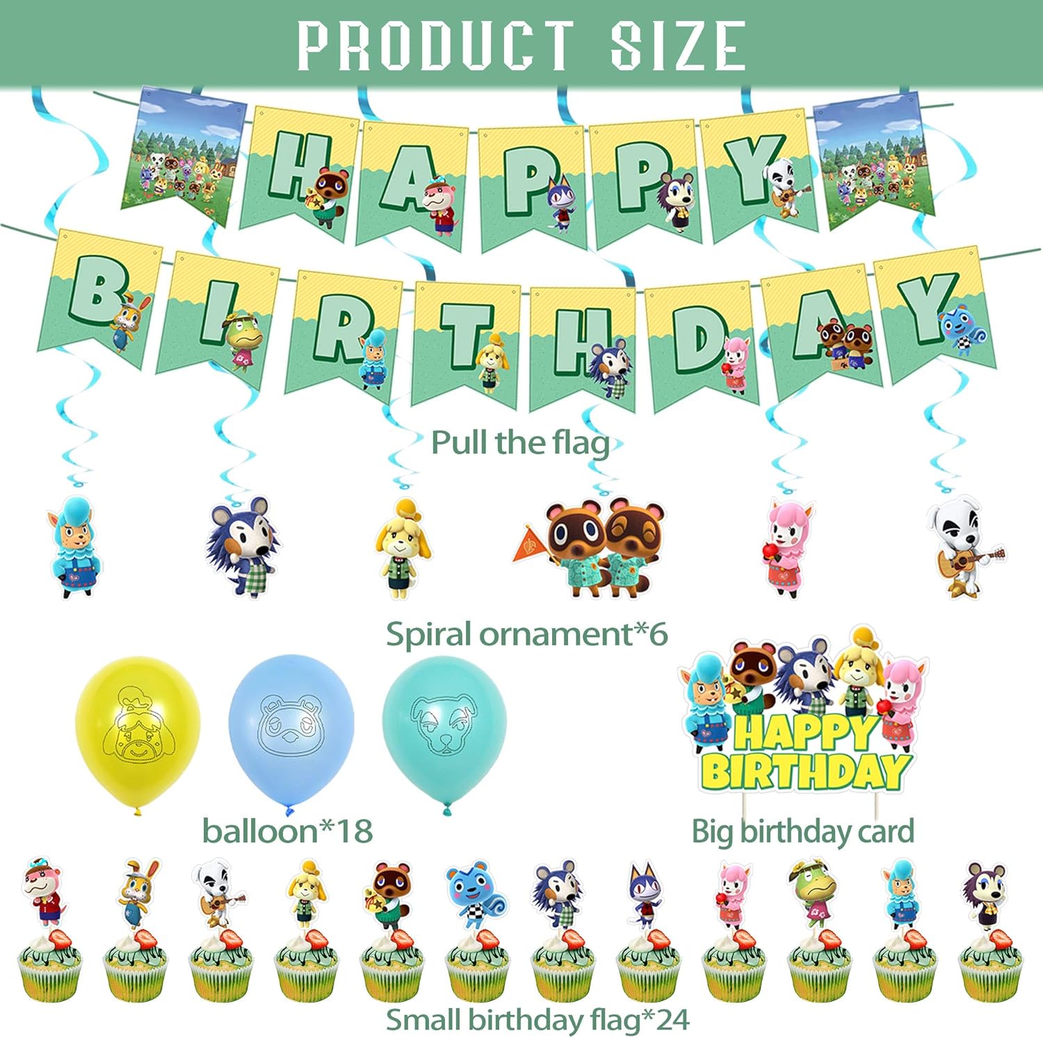 Animal Crossing Birthday Party Supplies,50 Piece of Animal Crossing