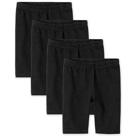The Children's Place Girls Mix and Match Bike Shorts, Black 4 Pack, Large