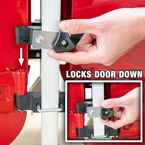 Miniatura 3 de EZ4x4 - Carrito plegable de aluminio negro de 4 puertas, soporte de puerta de almacenamiento para Jeep® Wrangler JL JLU JK JKU TJ YJ y Gladiator JT