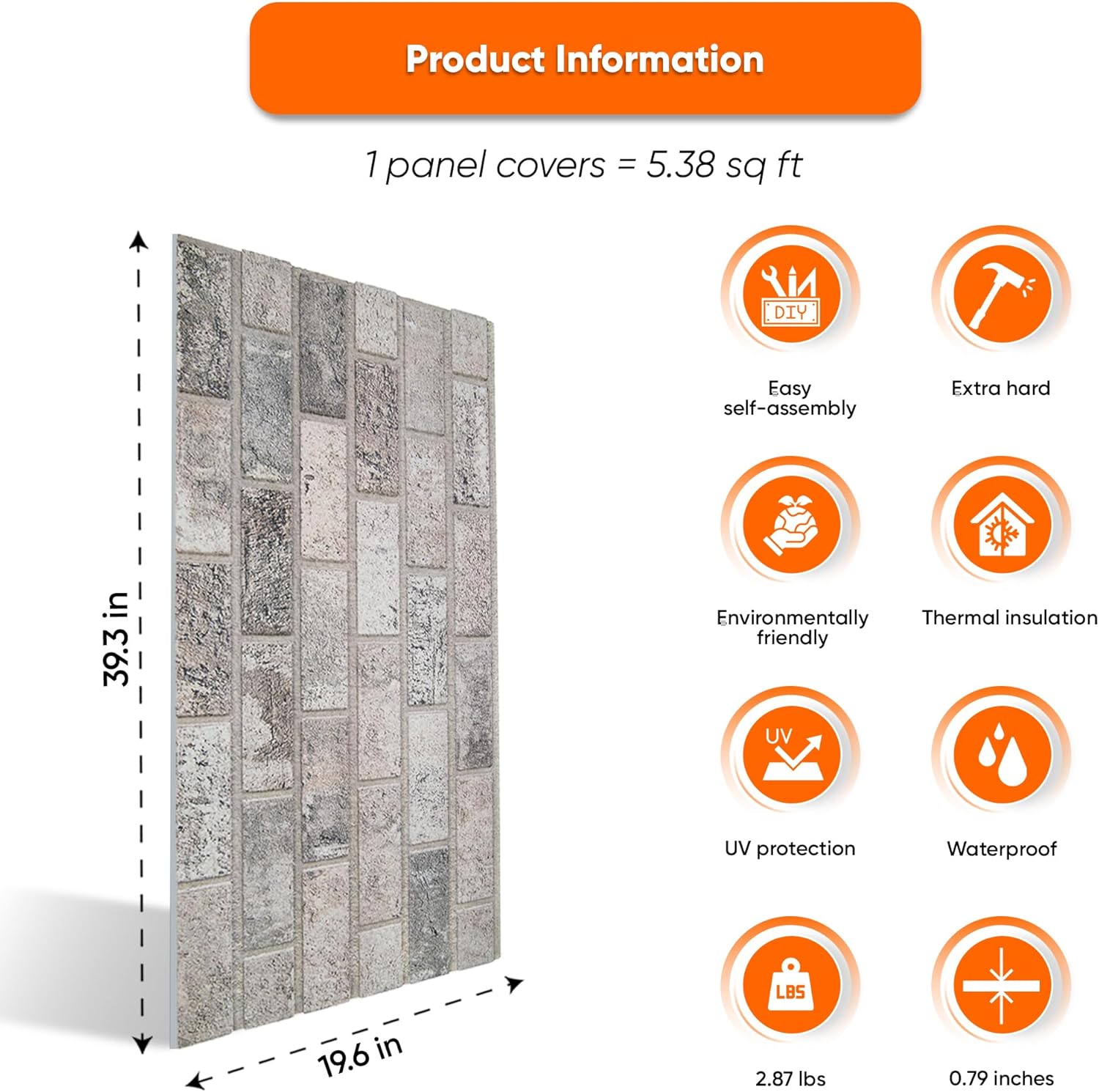 IZODEKOR 3D Brick Effect Wall Panels - Faux Brick Paneling for Living Room, Kitchen, Bathroom and More | Beige Dream - Pack of 10 Covers 53 sq ft