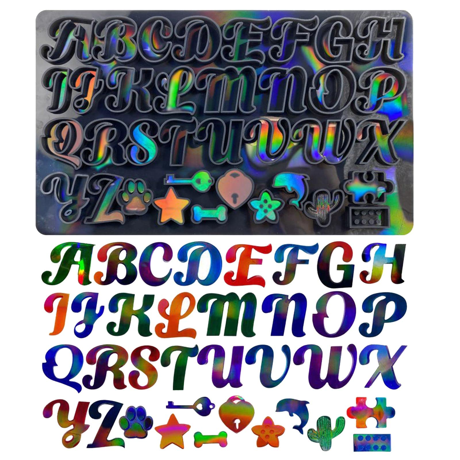 Stampo in resina a forma di lettera inglese con numero, stampo per colata epossidica per portachiavi, ciondolo, orecchini, creazione di gioielli