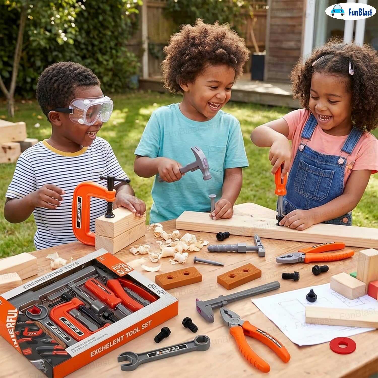 FunBlast Tool Kit Set Toy for Kids, Set of 13 Pcs; Little Engineer Tool Kit Toys, Pretend Play Toys for Boys, Role Play Toys for Toddlers, Learning Toy for Boys, Children (13 Pcs) 3