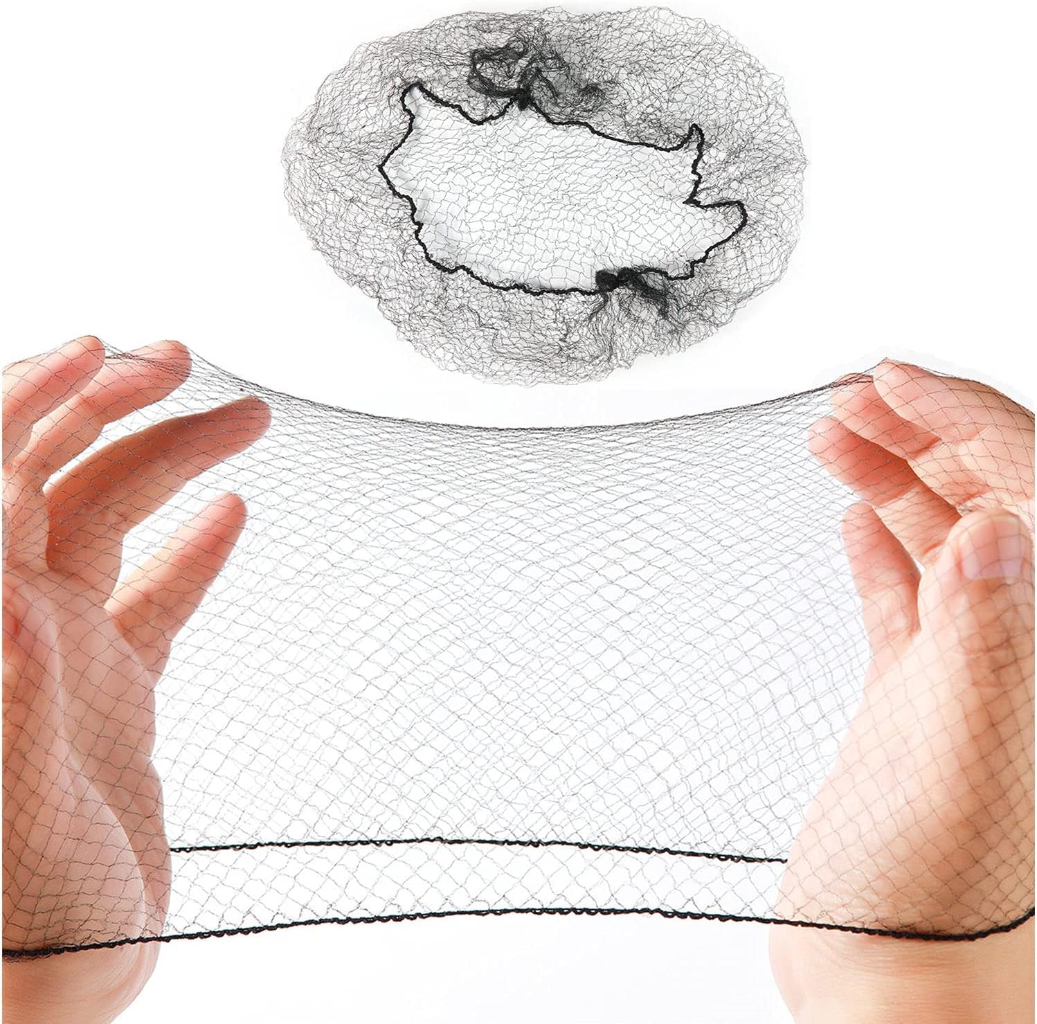 Hair Nets Invisible Elastic Edge Mesh，20 Pieces 50 cm Individual Package Invisible Hair Nets
