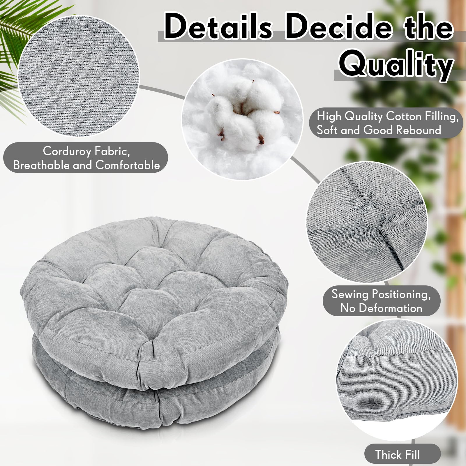 Amazon.com: Jerify 6 Pcs Round Floor Pillows Cushions 22 x