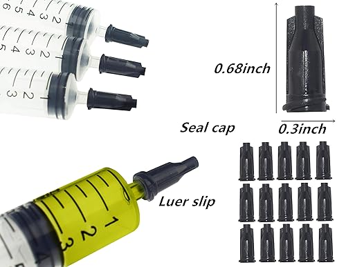 Miniatura 3 de Paquete de 30 jeringas de plástico de 0.3 onzas líquidas con tapa, ideal para medir, rellenar el riego y la alimentación de mascotas (no estéril)
