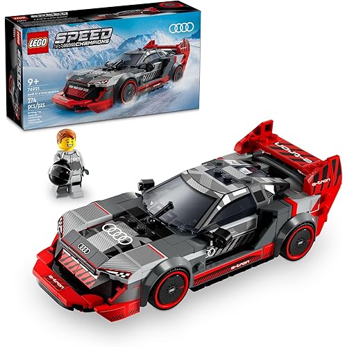 LEGO Speed Champions Audi S1 e-tron Quattro Race Car Toys - Building Toys for Kids, Boys & Girls, Ages 9+ - Design Details & 1 Minifigure - Car Model Kit Birthday Gift - 76921