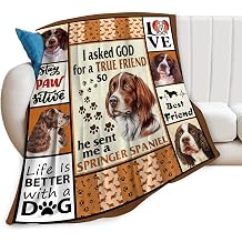 Springer Spaniel Dog Blanket Springer Spaniel Gifts and Decor Cute Dog Throw Blanket Dog Blanket for Girls Women Kids Adults Soft Warm Cozy Fleece Blanket for Couch Sofa Bed 50"x40"