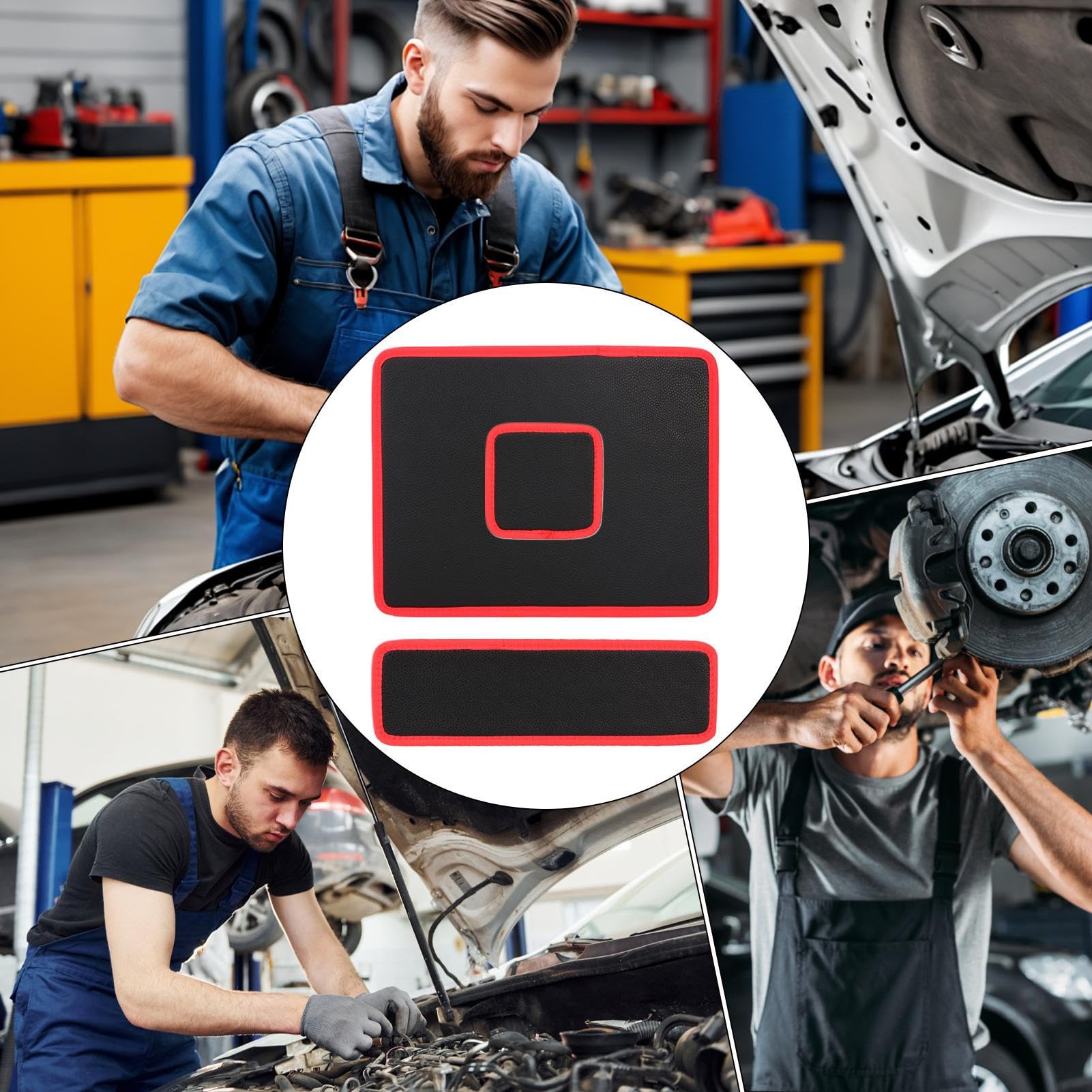 Tappetino magnetico per attrezzi in 3 pezzi, con strato protettivo in PVC | Supporto per pezzi di diverse dimensioni, per fai da te, garage, riparazione auto, meccanico, cacciavite