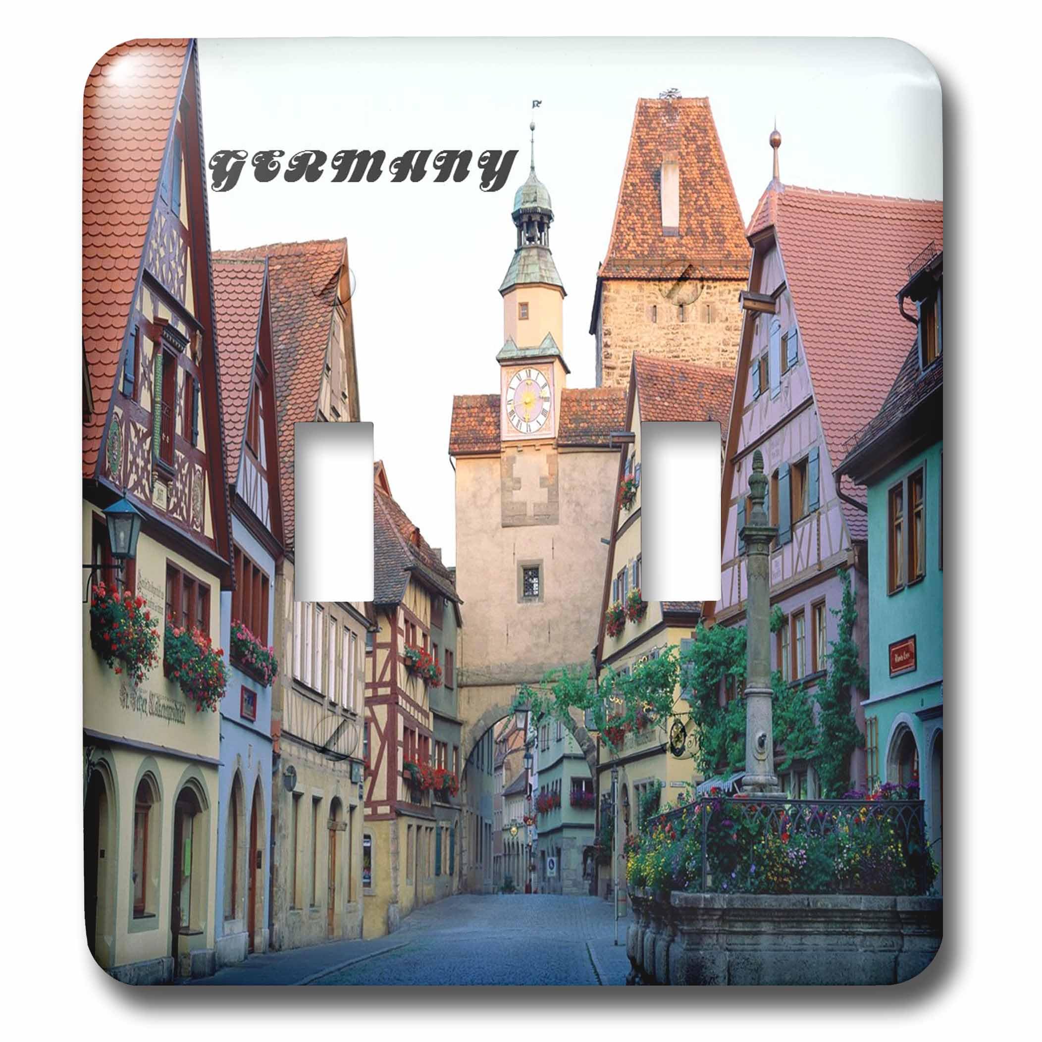Interrupteur double Rothenburg Germany 3dRose au design élégant
