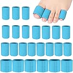 Blulu 24 Pieces Toe Tubes 0.98 Inches Cushion Tube Corn Pads for Toes Sleeves Soft Gel Protectors for Cushions Corns Blisters Calluses 3 Size(Blue,Assorted Sizes)