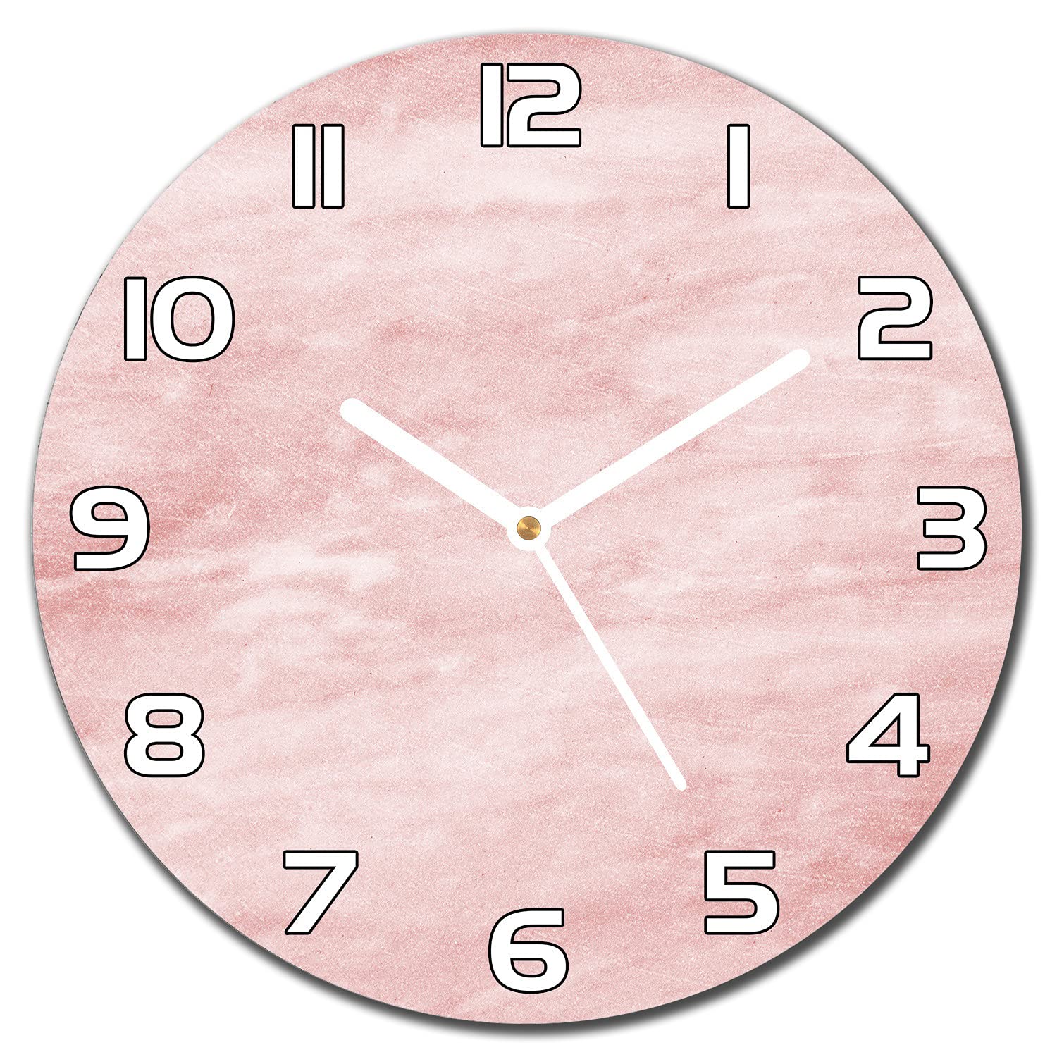 Horloge en verre de sécurité 30 cm murale et silencieuse avec aiguilles blanches Coloray