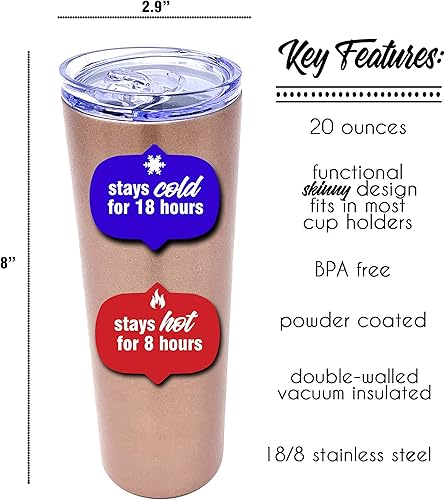 Miniatura 4 de Vasos lindos, divertidos y únicos para mujeres.  Vaso de acero inoxidable de doble pared de 20 onzas.  Gran regalo para mujeres, jefes, compañeras