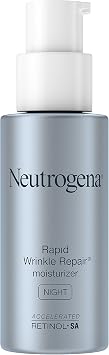 Neutrogena Rapid Wrinkle Repair Retinol Anti-Wrinkle Night Moisturizer Cream, Anti-Wrinkle Face & Neck Cream Moisturizer with Hyaluronic Acid & Retinol, Paraben-Free, 1 fl. oz