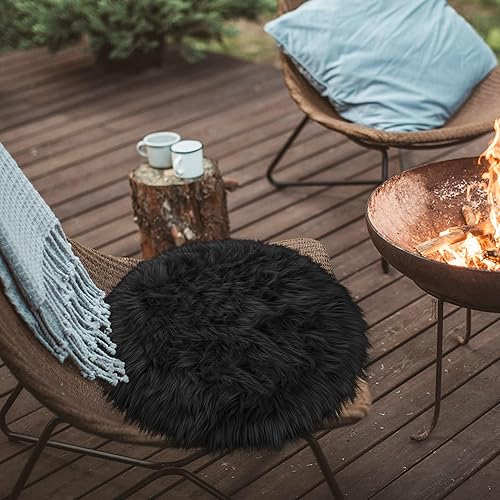 Miniatura 3 de TENNOLA Pink Fur Rug, 4X4 Ft Fuzzy Pink Rug, Fluffy Circle Rugs for Kid's Room Pink Round Rug Cute Rugs for Bedroom Nursery Room Shaggy Circle Rug