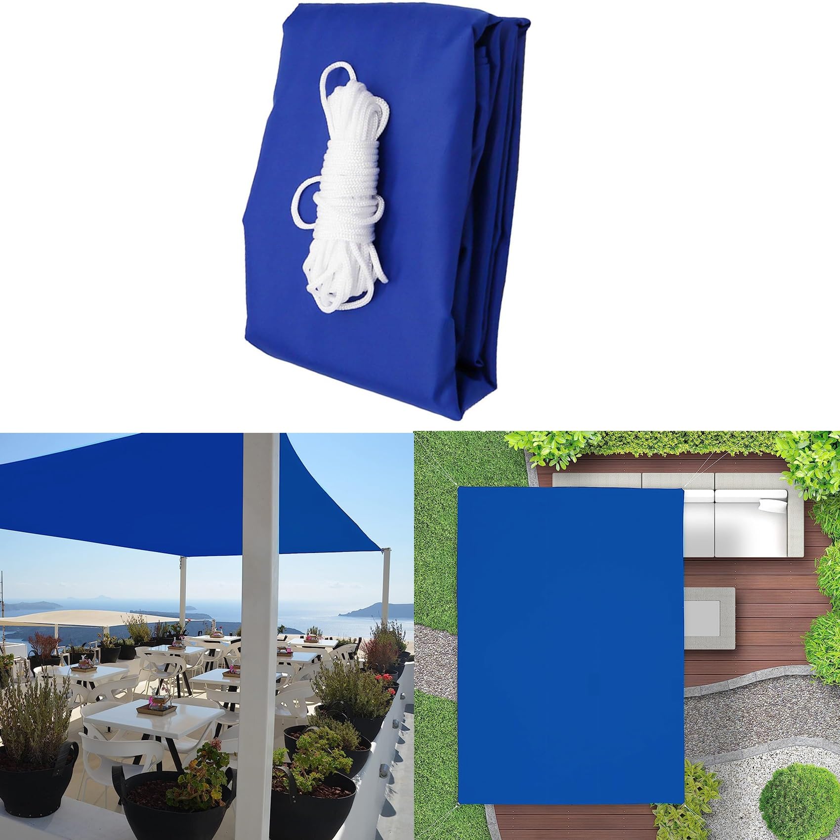 Voile d'ombrage imperméable contre les UV et la pluie pour sécuriser le patio