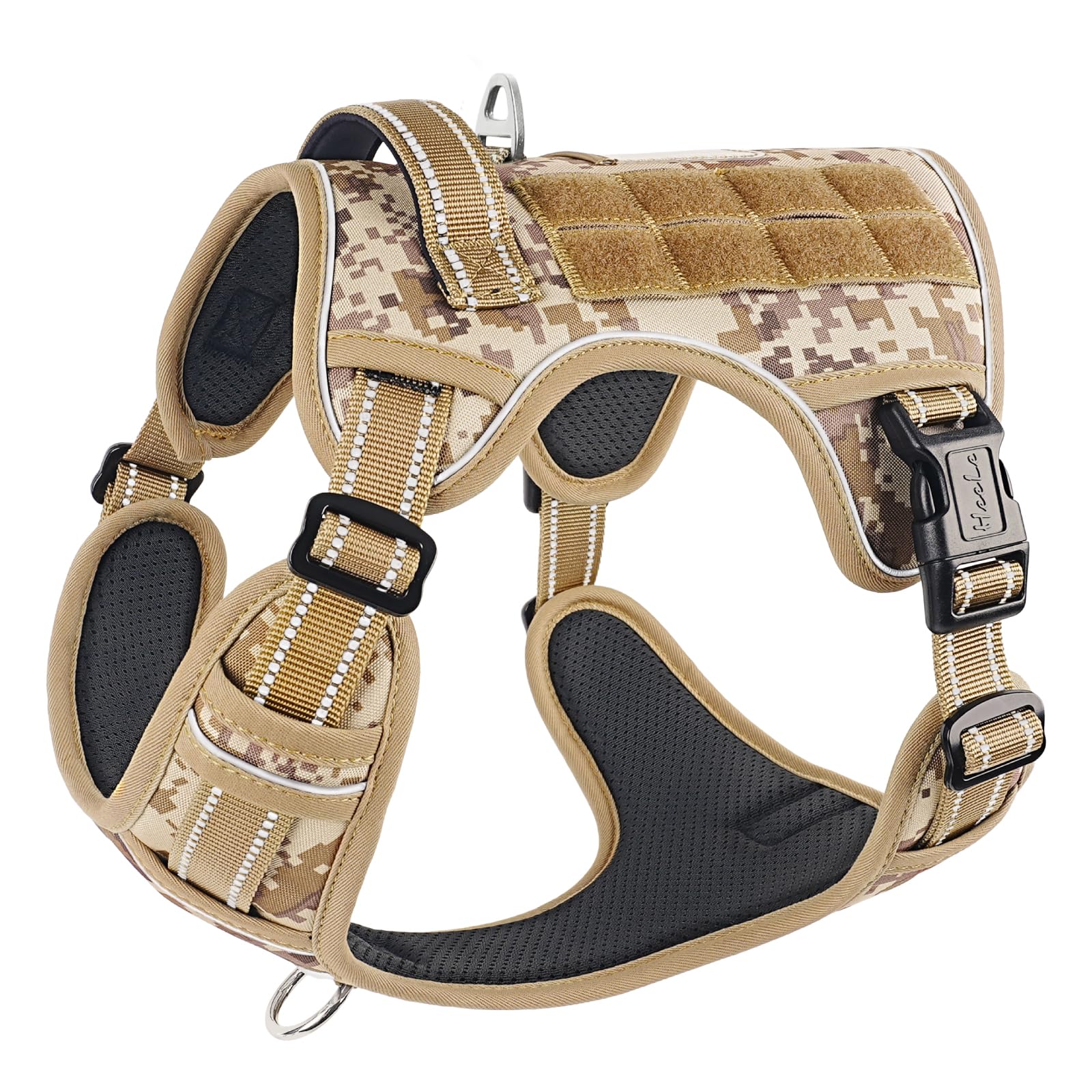 HEELE Dog Harness, Tactical Dog Harness with Molle Panel