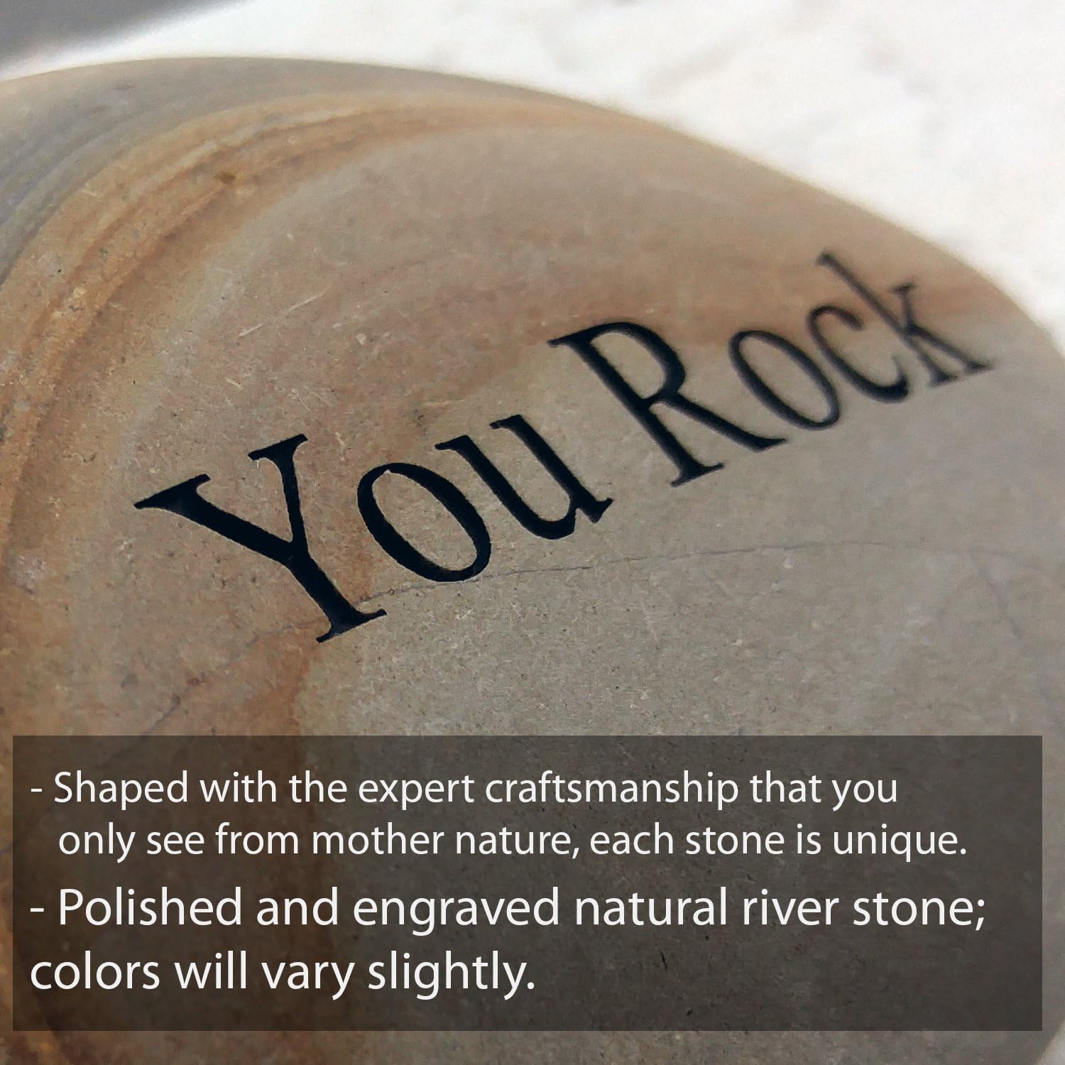 Garden Age Supply Believe Engraved Stone Pebble River Rock Stone (Medium)