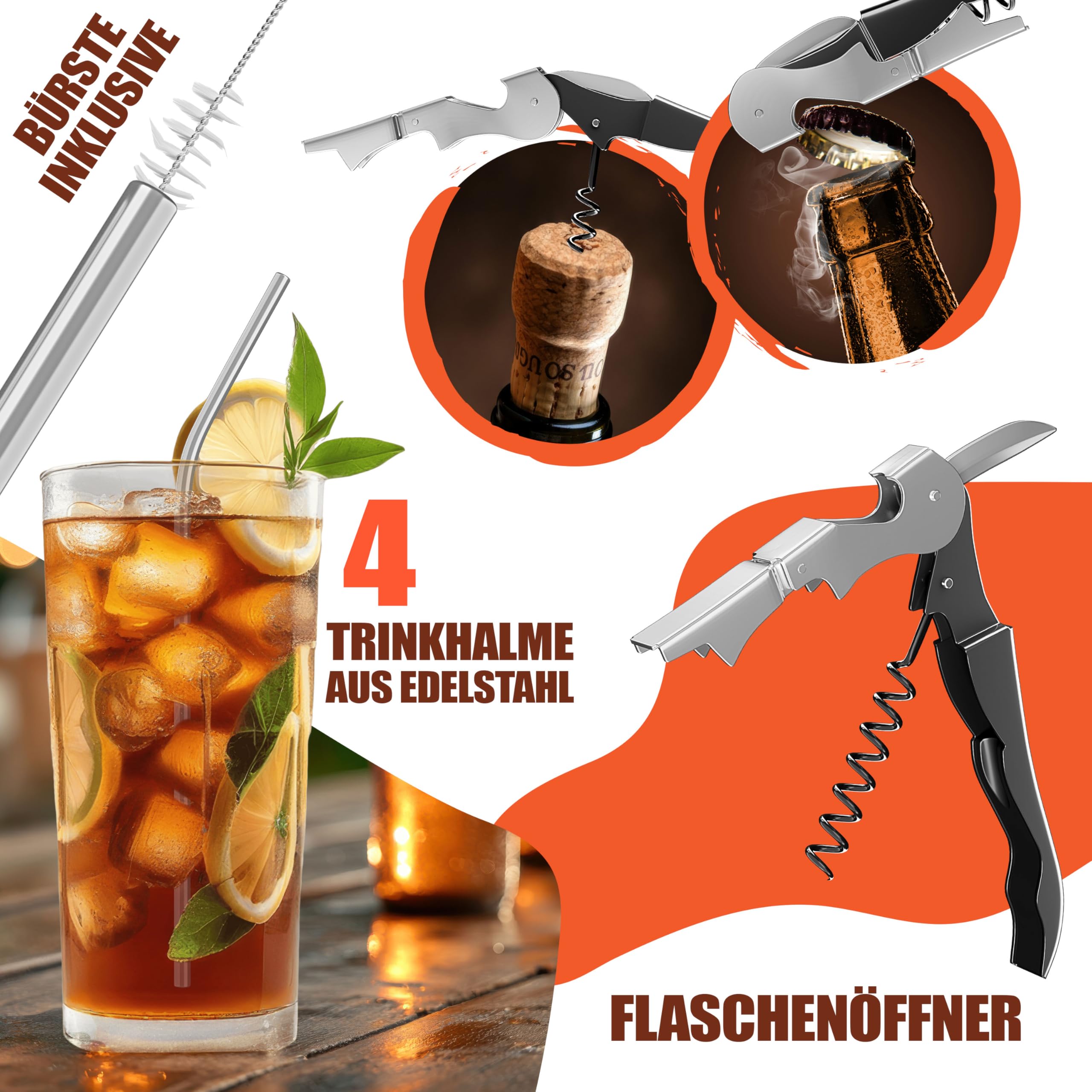 KESSER® Grillbesteck Set 37-teilig Grillzubehör aus rostfreiem Edelstahl Grillset mit Grillzange, Grillwender, 4in1 Grillspatel, Grillgabel, Grill-Spieß, Thermometer, Korkenzieher, Grillmatte & Tasche