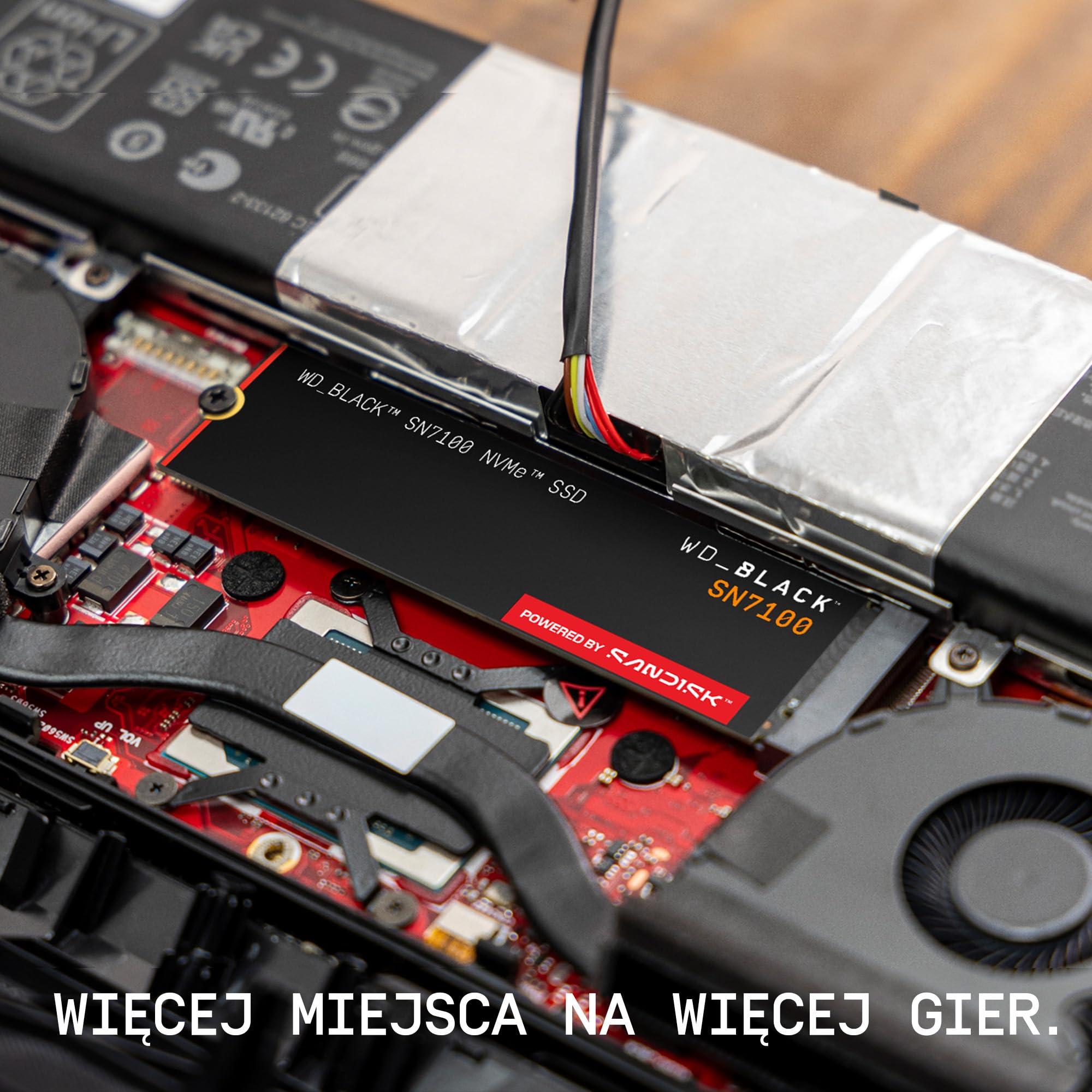 WD_BLACK SN7100 4TB NVMe SSD M.2 2280 (prędkości odczytu do 7000 MB/s, prędkości zapisu do 6700 MB/s, Next Gen TLC 3D NAND, DASHBOARD, do 2400 TBW) POWERED BY SANDISK