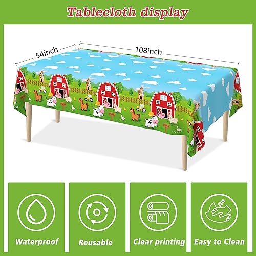 Miniatura 3 de 218 piezas de suministros para fiesta de cumpleaños de granjero, animales de granja, decoraciones de fiesta de cumpleaños, platos de granja,