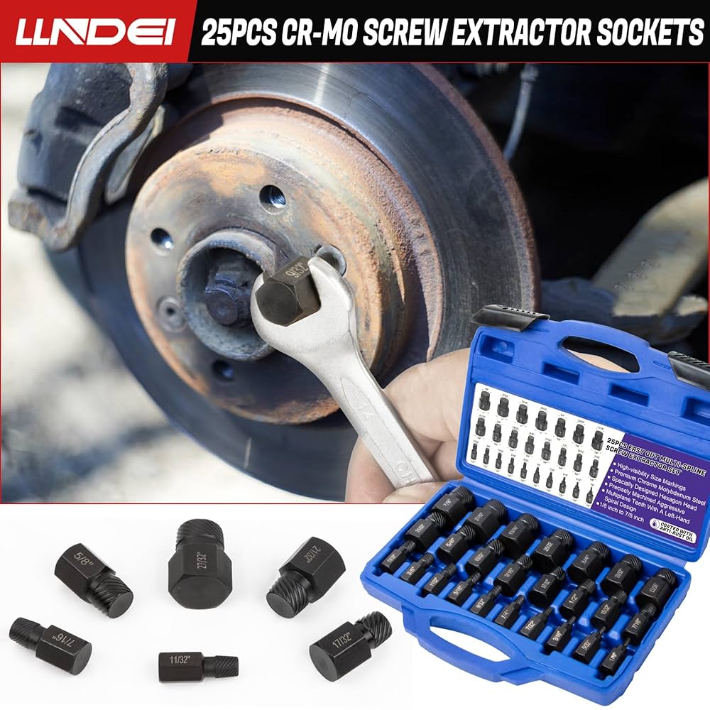 LLNDEI Screw Extractor Set Hex Head Multi-Spline Easy Out