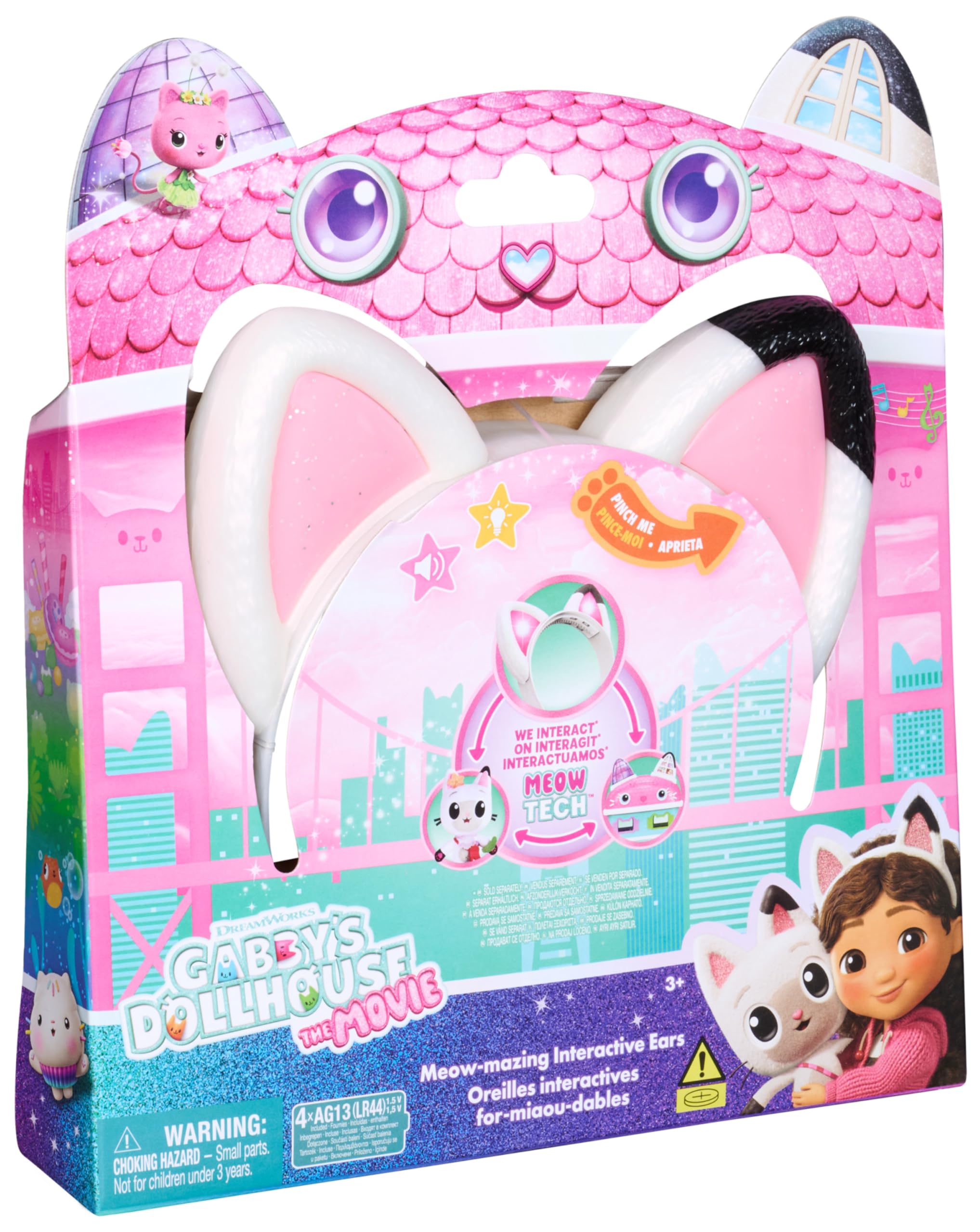 Gabby’s Dollhouse: The Movie, Orecchiette Interattive, Cerchietto con Luci, Suoni e 3 modalità di Gioco, Giocattolo per Bambine e Bambini, 3+ Anni