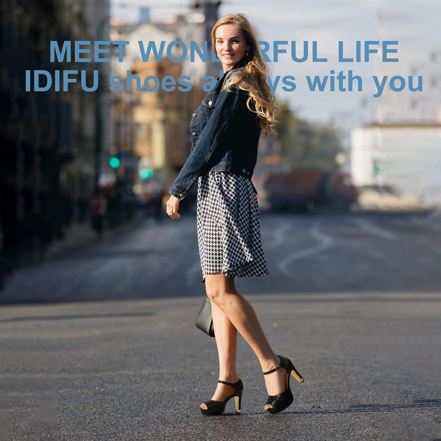 IDIFU Women's IN4 Mary Platform Chunky High Heels Sandals Peep Toe Dress Wedding Bridal Shoes For Women Bride Bridesmaid - Image 3