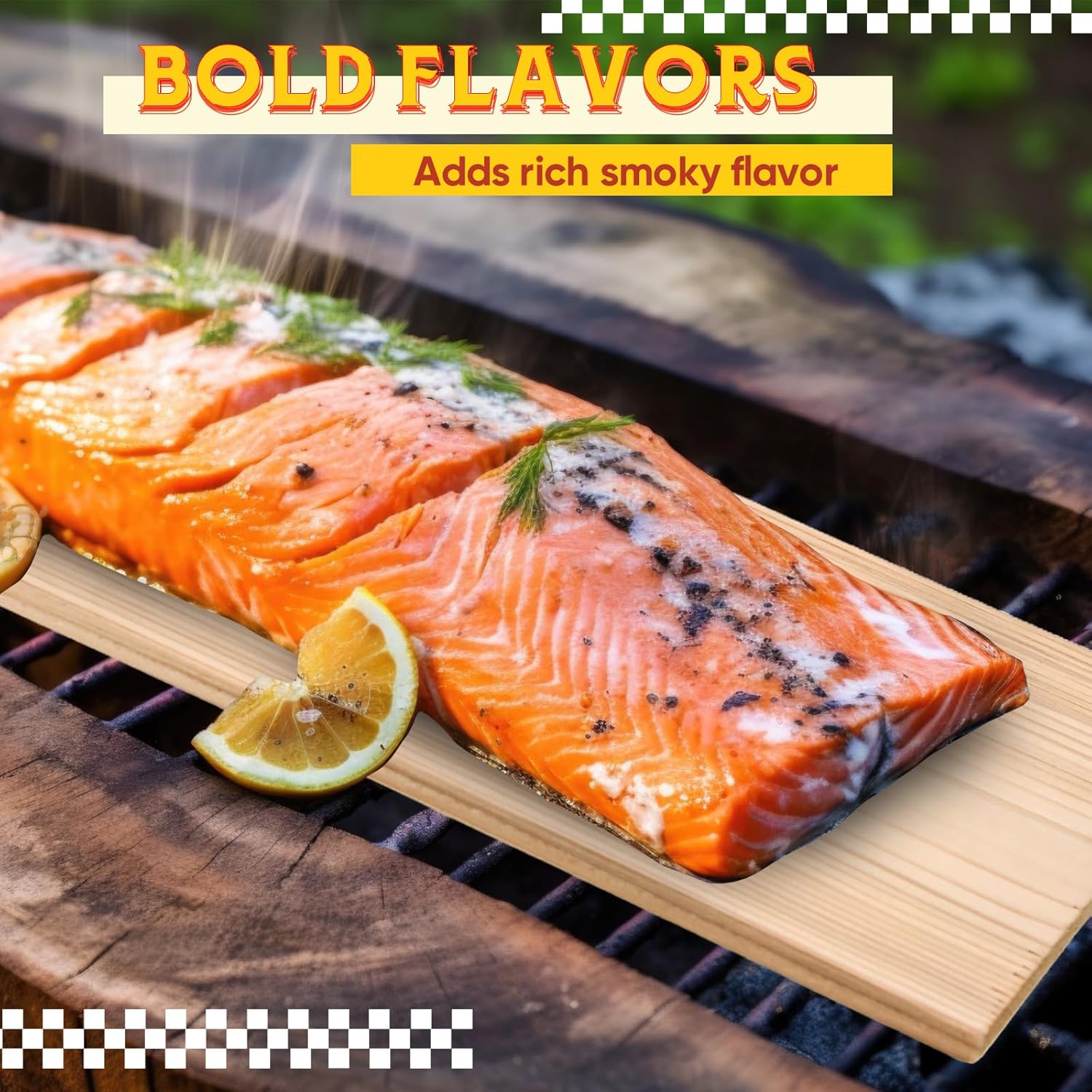 Landical 3/6/10/13 Pcs XL XXL XXL Large Cedar Planks for Grilling Salmon Thicker Design Full Filet of Meat Fish Veggies Adding Extra Smoke and Flavor Soaking Fast Easy to Use(3 Pcs,15 x 5.5 Inches)