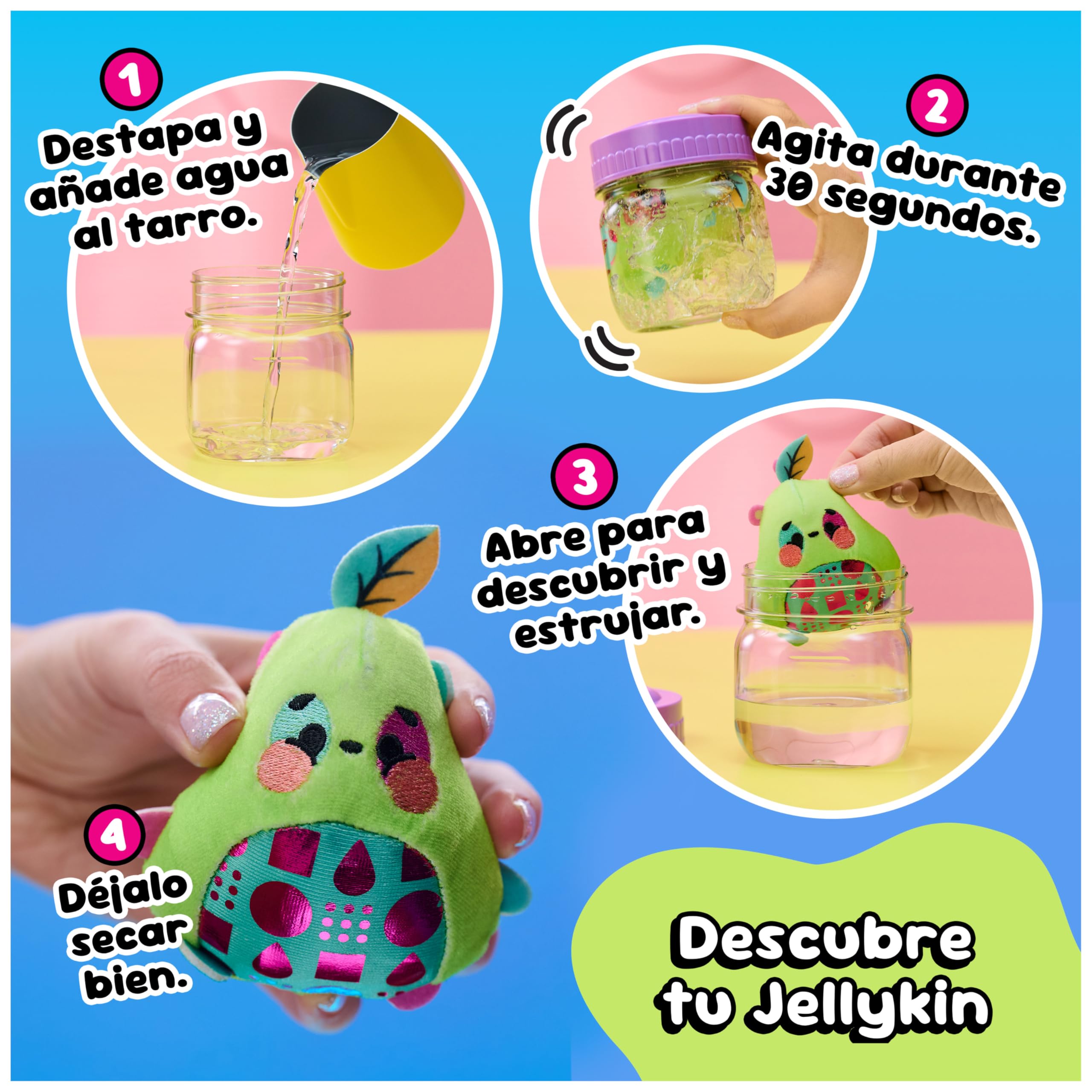 Jellykins - Magic Jellykins Peluche Sorpresa Mágico en Frasco Que se Activa con Agua - Peluche Aleatorio, Hay 20 para Coleccionar - Juguetes Niñas 5 Años + - Regalo niñas 5 Años +