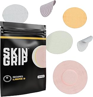 Skin Grip Freestyle Libre 3 Sensor Covers-Waterproof & Sweatproof Adhesive Patches for 10-15 Days (Not for Libre2), Pre-Cut CGM Sensors Cover, Compatible with Instinct Sensors- 20 Pack, Pastel Pack