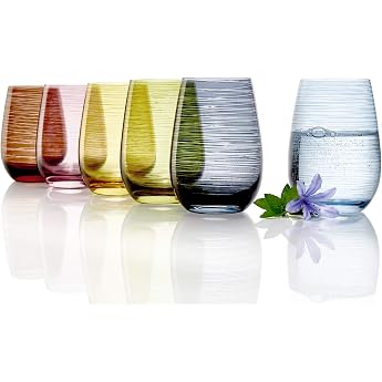 St lzle Lausitz Twister Mediterranean Mix Water Glasses Set of 6 465 ml All-Round Glasses Also for Juice & Cocktails High-Quality Drinking Glasses Made of Lead-Free Crystal Glass Dishwasher Safe and Shockproof