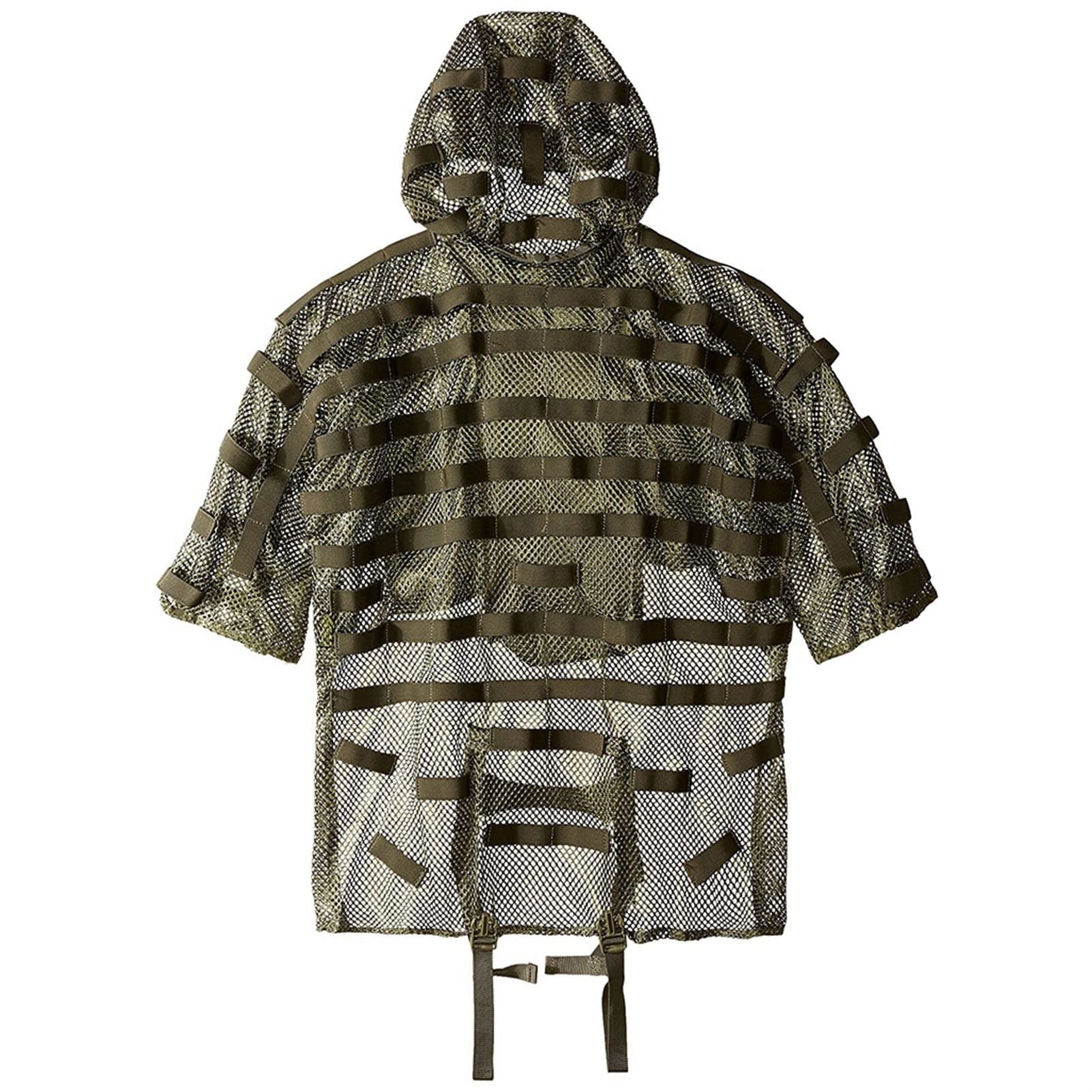 Tarnkleidung Herren Jade,Tarnanzüge 3D Naturgetreue Kapuze Tarnkleidung Camo Costumes Bionic Camouflage Krähenjagd Tarnung Airsoft Sniper Camping Set,Jungle Woodland (Color : Green)