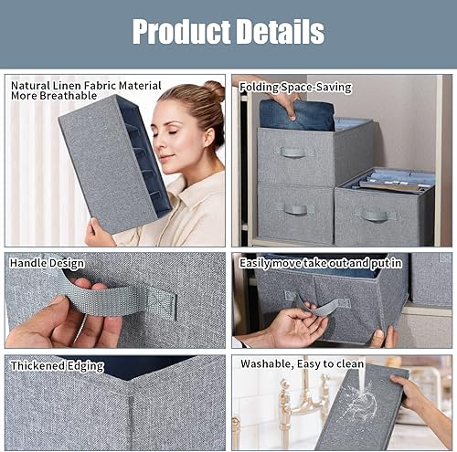 Miniatura 5 de Organizador de ropa con rejilla más grande 32 pulgadas de ancho organizador de ropa plegable con asas y tablero de polipropileno extraíble