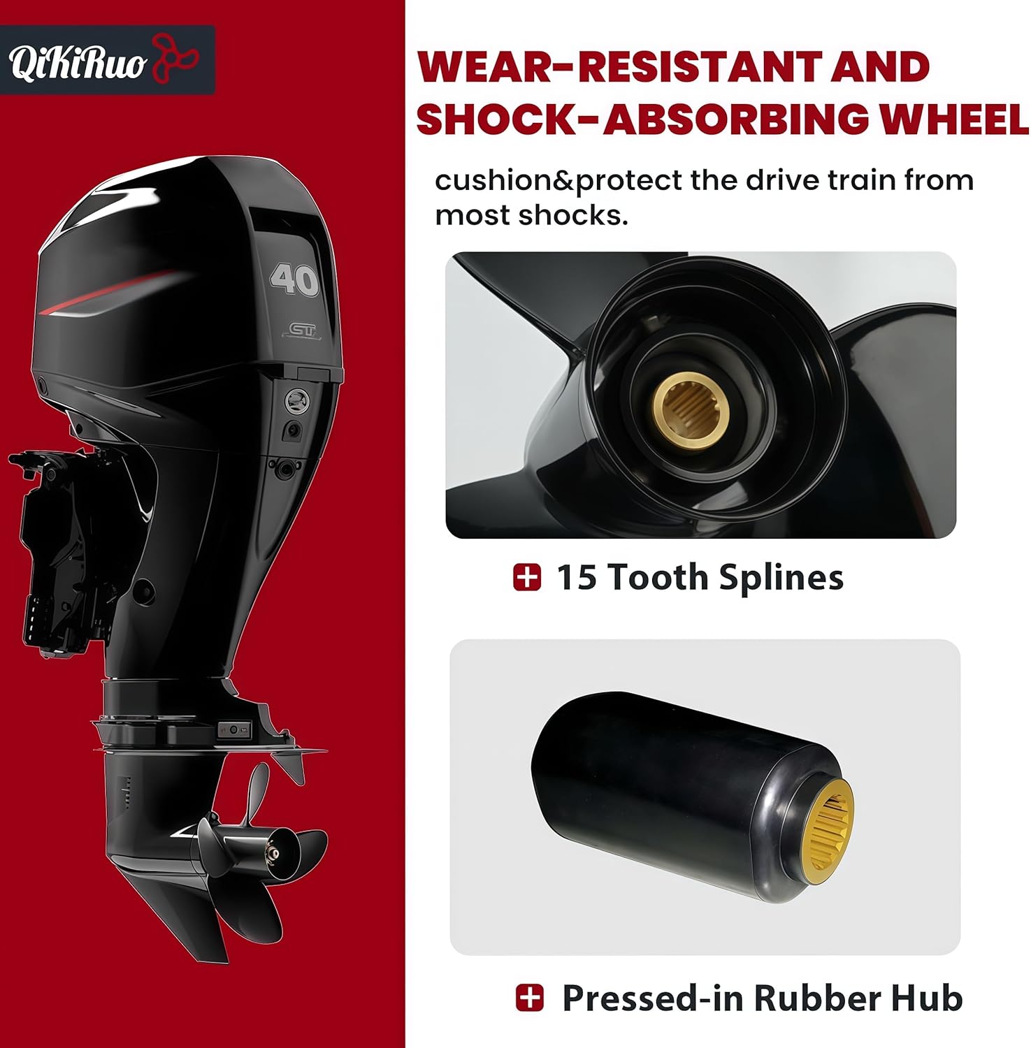 13 1/4X17 OEM Upgrade Aluminum Outboard Propellers fit Suzuki Engine 50HP,60HP,70HP,90HP,100HP,115HP,140HP,15 Spline Tooth,Rh (13 1/4X17)