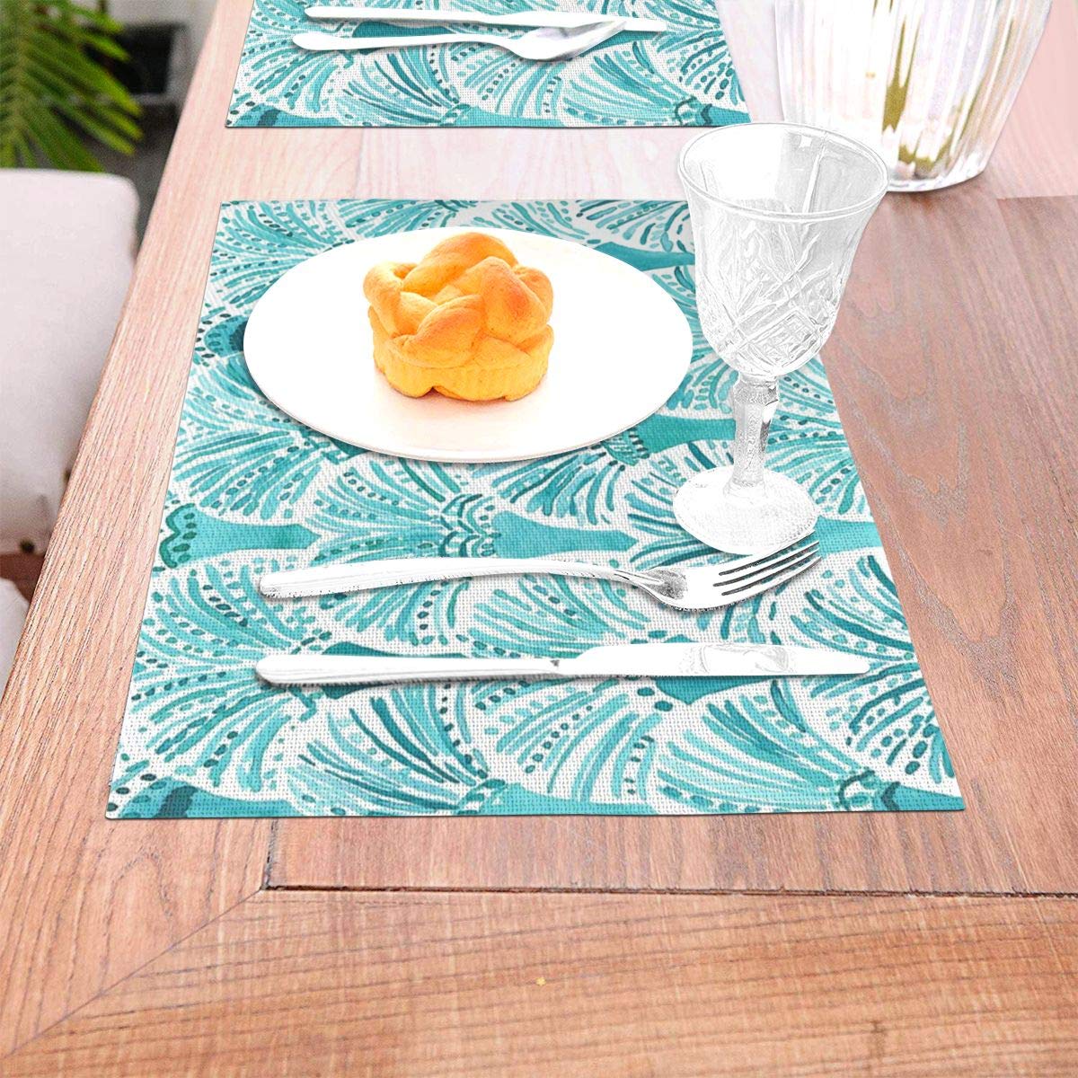 not MERMAID TAILS Watercolor Pattern Woven Placemat6 Piece Set of Placemats Pc Party Kitchen Dining Room Home Table Food Dinnerware Tableware Dishware Dishes Mat