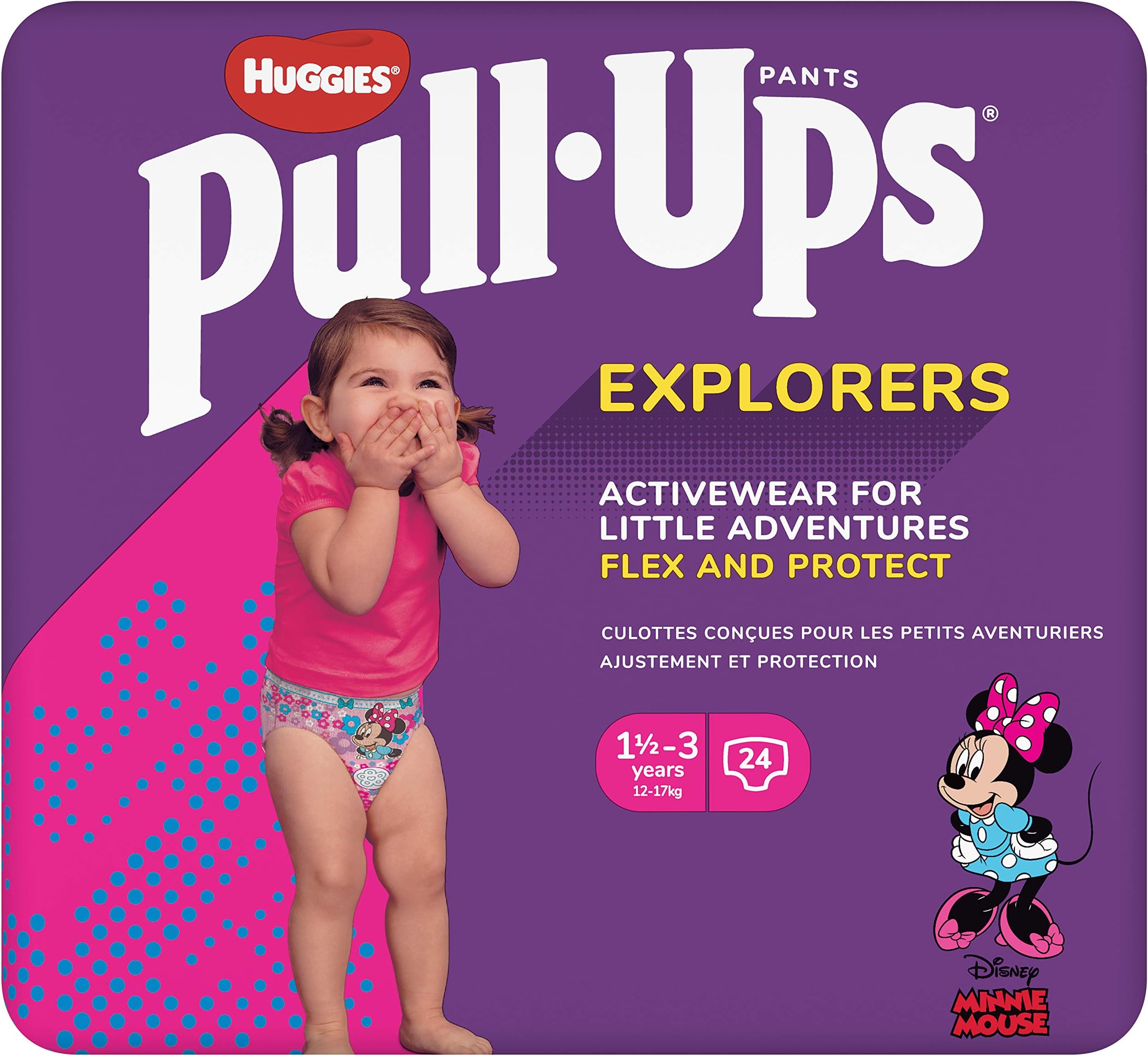 Huggies Pull-Ups, Explorers Nappy Pants for Girls - 1.5-3 Years, Size 4-5+ Pull Ups (24 Pants)