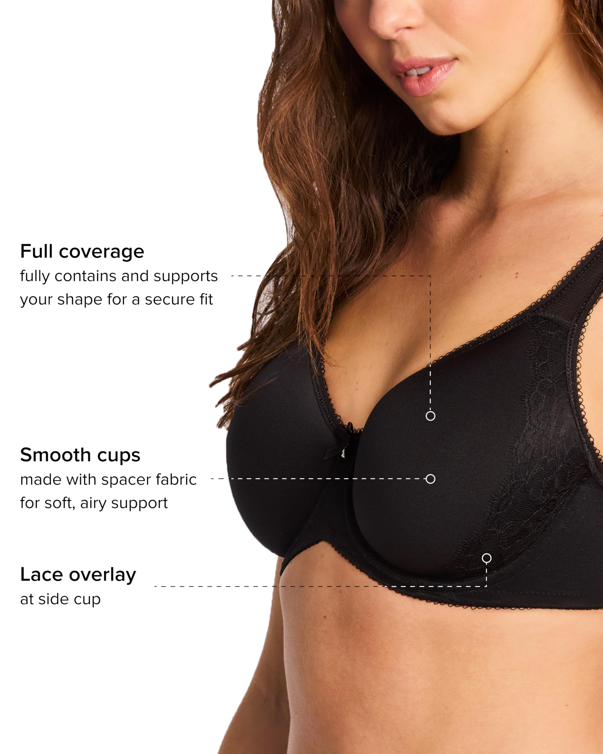 Wacoal Womens Retro Chic Lightly Padded Full Coverage Underwire Bra 853186 product thumbnail 4