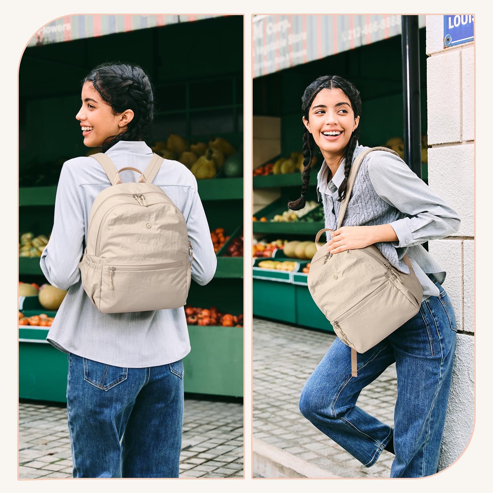 GOLF SUPAGS Mini Sac à Dos pour Femmes Petit Sac a Dos Loisir Sac a Dos Voyage Résistant à l'eau Léger Sac de Jour Décontracté