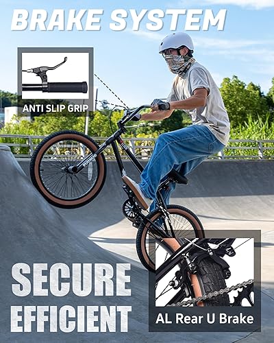 Miniatura 2 de Freestyle - Bicicletas BMX de 20 pulgadas para niños con 4 clavijas para adolescentes de 8 a 15 años, niños, niñas, principiantes con palanca,