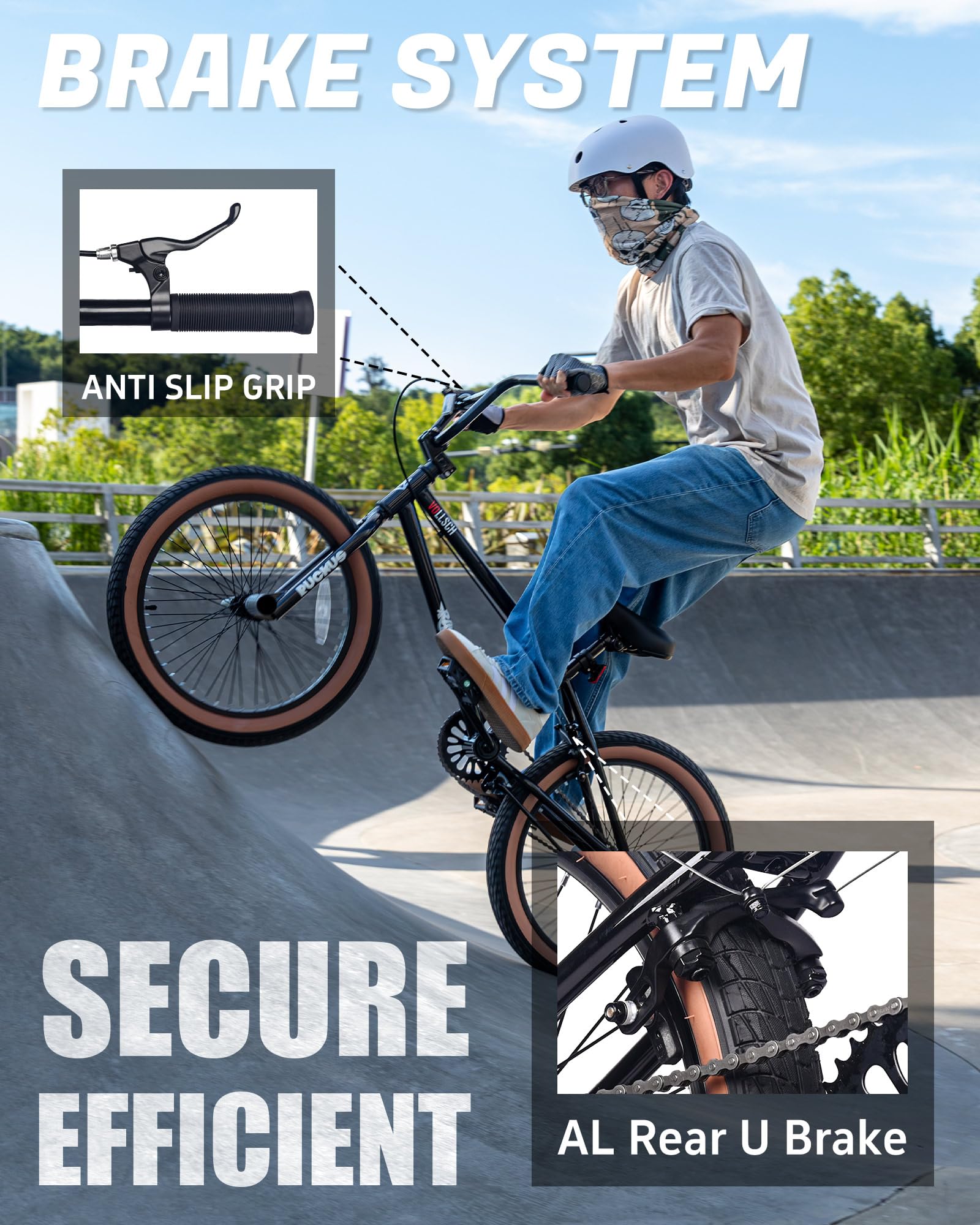 Freestyle BMX Bikes 20 Inch Kids Bicycle with 4 Pegs for 8-15 Years Old Teens, Boys, Girls, Beginner-Lever Riders,Multiple Colors