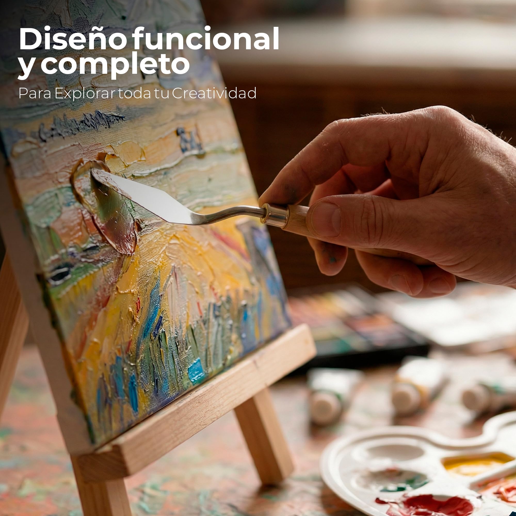 Kit de Pinturas Acrílicas Profesional, 24 Colores con 24 Pinceles, 20 Lienzos A4, Paleta de Mezclas de Madera y Estuche de Almacenamiento