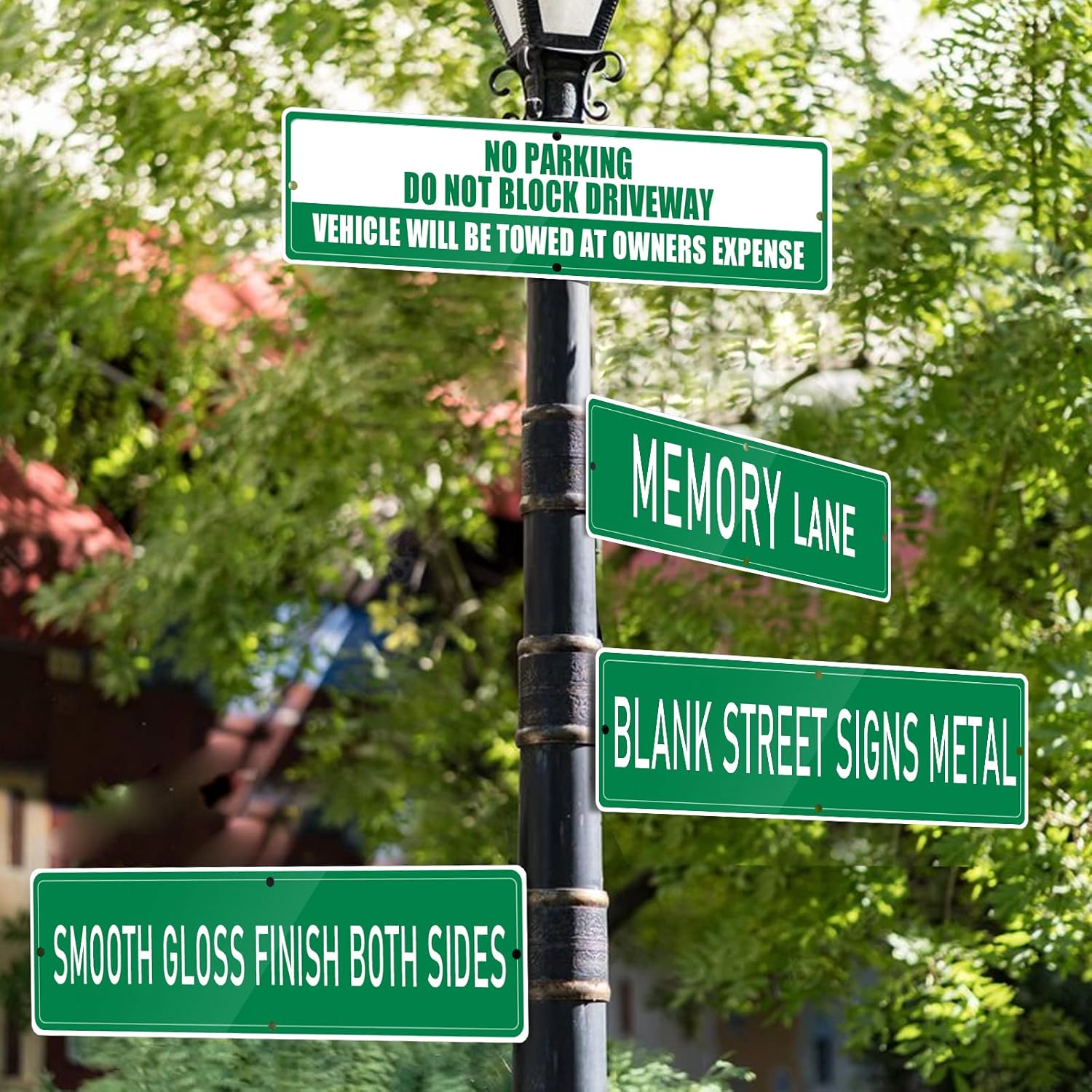 10 Pieces Green Blank Street Signs Metal 18×4 Blank Metal Street Signs for Vinyl Blank Road Signs man cave decor for Outdoor Street (Only one side is green)