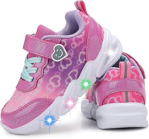 Zapatos con luz LED para niños pequeños, ligeros, transpirables, correa ajustable para niños pequeños