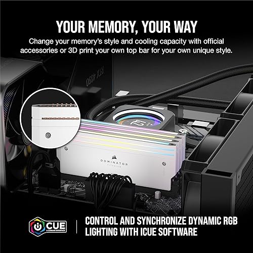 Miniatura 4 de Corsair Dominator Titanium RGB DDR5 RAM 64GB (2x32GB) 6000MHz CL30-36-36-76 1.40V AMD Expo Intel XMP 3.0 Memoria de computadora de escritorio