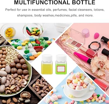 Pack of 14 Bottles 50 ml Portable Travel Bottles Plastic Bottles for Filling Transparent with Lid Empty Portable Cosmetic Bottles Travel Container for Cosmetics Travel Shampoo Lotion